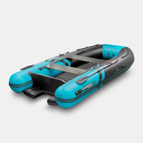 Надувная лодка GLADIATOR E450S JET черно-бирюзовый