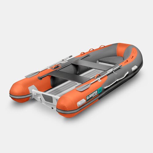 Надувная лодка RIB GLADIATOR AL 380 оранжево-темносерый (СПб)