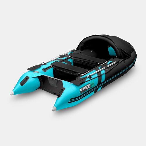 Надувная лодка GLADIATOR C330AL черно-бирюзовый